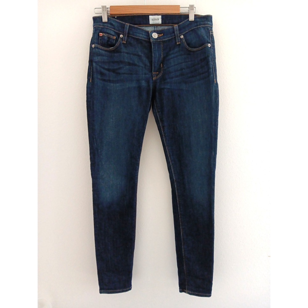 Hudson Krista Jeans Women 28 Stretch Dark Wash Straight Whiskered Sporty Classic - Picture 1 of 11